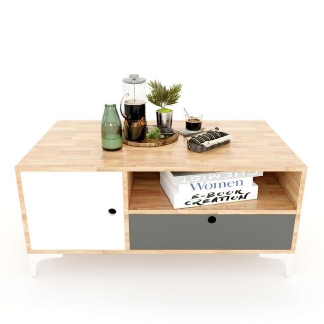 Bàn trà OSAN III 100x60x45cm có ngăn kéo gỗ cao su TT68047 Bàn trà OSAN III 100x60x45cm có ngăn kéo gỗ cao su TT68047