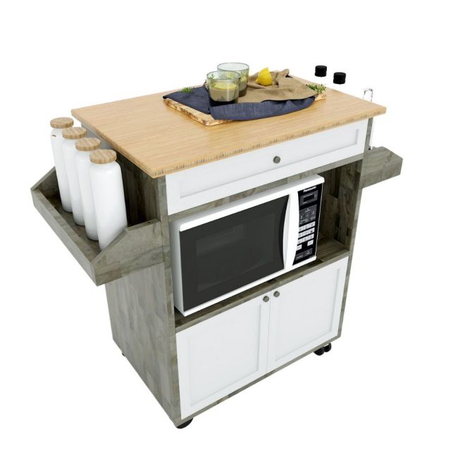 KB68011 - Kệ bếp di động đa năng KISPLA mặt gỗ tre (90x40x80cm) KB68011 - Kệ bếp di động đa năng KISPLA mặt gỗ tre (90x40x80cm)