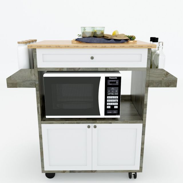 KB68011 - Kệ bếp di động đa năng KISPLA mặt gỗ tre (90x40x80cm)