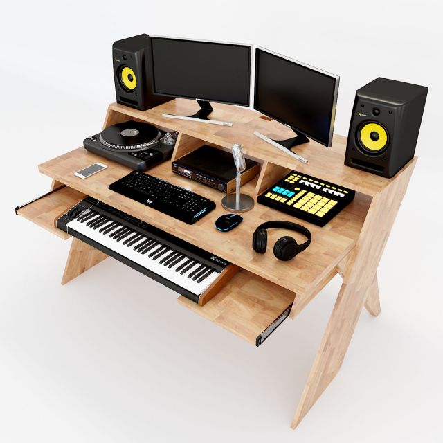 Bàn phòng thu StudioDesk 156x90x91cm gỗ cao su chân sắt chữ X SD68006 Bàn phòng thu StudioDesk 156x90x91cm gỗ cao su chân sắt chữ X SD68006