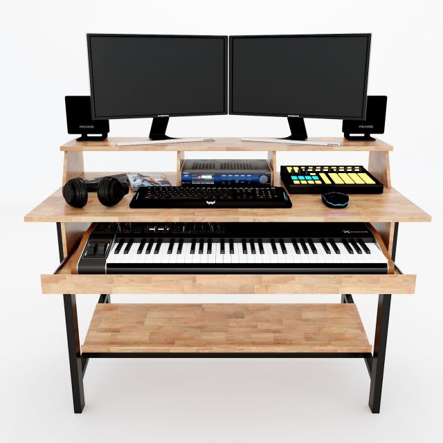 Bàn phòng thu StudioDesk 120x65x90cm gỗ cao su chân sắt SD68005 Bàn phòng thu StudioDesk 120x65x90cm gỗ cao su chân sắt SD68005