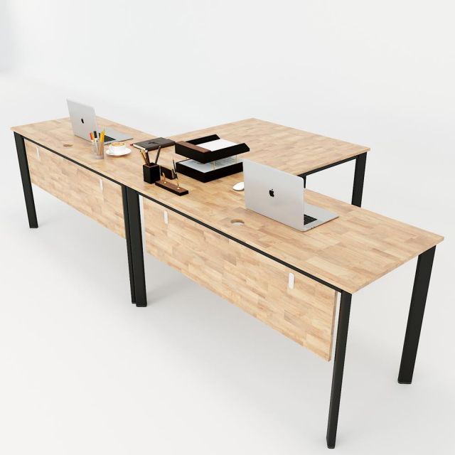 Bàn cụm 2 góc L nối tiếp Oval Concept Bàn cụm 2 góc L nối tiếp Oval Concept