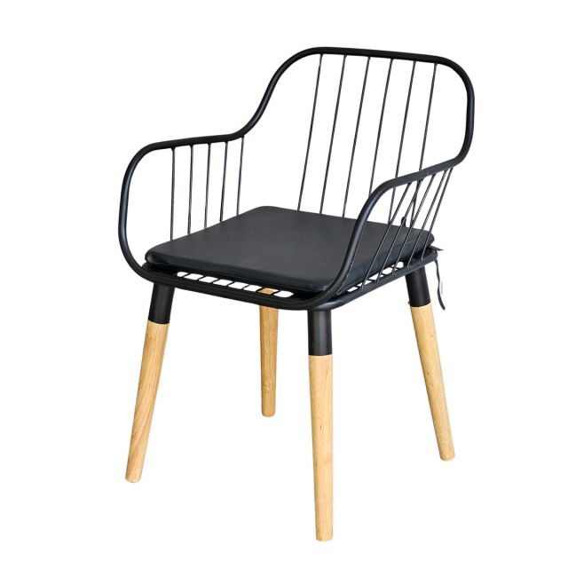 GCF046 - Ghế cafe lưng khung sắt chân gỗ GCF046 - Ghế cafe lưng khung sắt chân gỗ