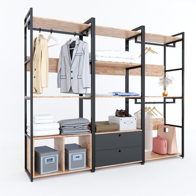 KQA68046 - Hệ kệ quần áo VEGA đa năng 240x45x200(cm) KQA68046 - Hệ kệ quần áo VEGA đa năng 240x45x200(cm)