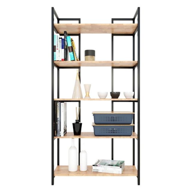 Kệ sách khung sắt DRACO 5 tầng mặt gỗ cao su KS68065 Kệ sách khung sắt DRACO 5 tầng mặt gỗ cao su KS68065