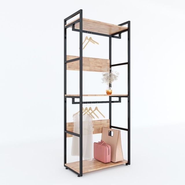 Kệ quần áo VEGA 3 tầng 80x45x200cm gỗ khung sắt KQA68035 Kệ quần áo VEGA 3 tầng 80x45x200cm gỗ khung sắt KQA68035
