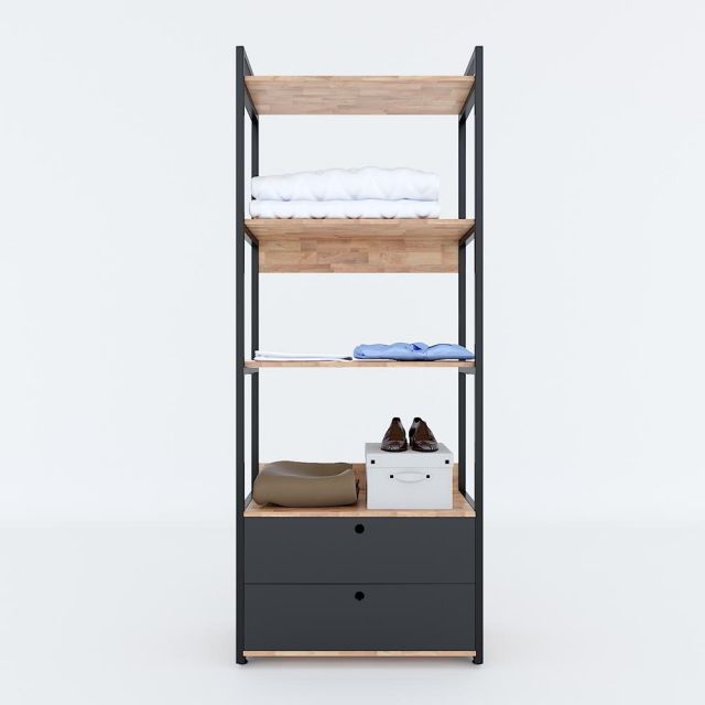 KQA68041 - Kệ quần áo VEGA 4 tầng có hộc tủ 80x45x200(cm) KQA68041 - Kệ quần áo VEGA 4 tầng có hộc tủ 80x45x200(cm)