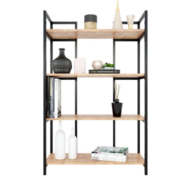 Kệ sách DRACO 4 tầng 80x32x126cm gỗ cao su khung sắt KS68064 Kệ sách DRACO 4 tầng 80x32x126cm gỗ cao su khung sắt KS68064
