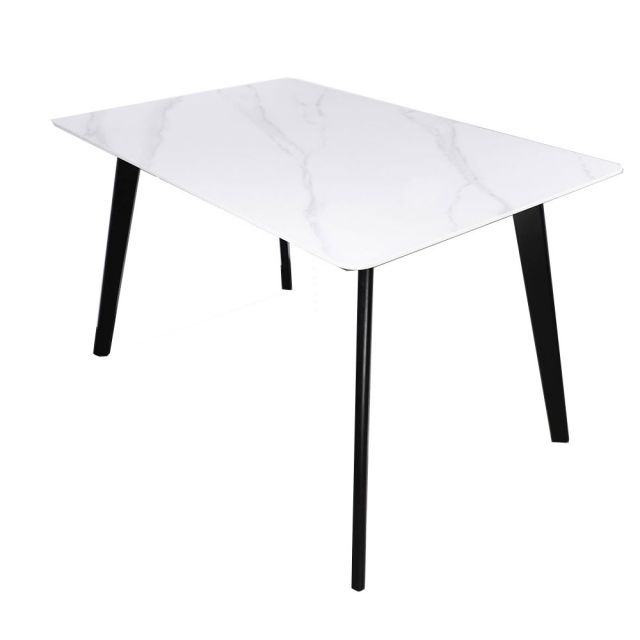 Bàn ăn Aster 120/140x80cm mặt đá chân gỗ BA68033 Bàn ăn Aster 120/140x80cm mặt đá chân gỗ BA68033