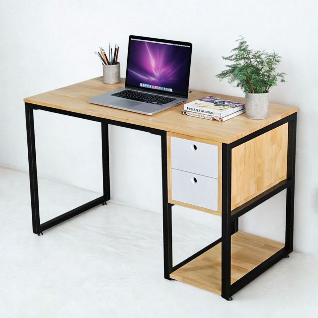 Bàn làm việc SIBA liền hộc tủ 120x60cm gỗ cao su BD68060 Bàn làm việc SIBA liền hộc tủ 120x60cm gỗ cao su BD68060