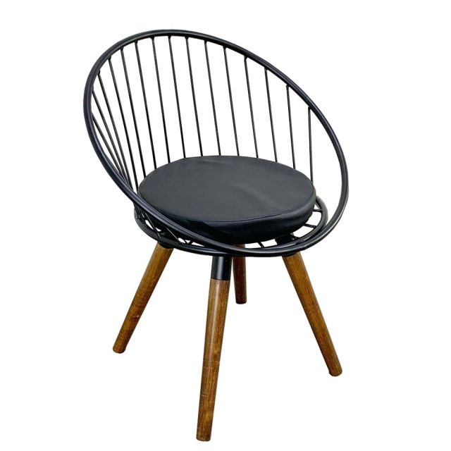 GCF059 - Ghế cafe chân gỗ lưng sắt có đệm GCF059 - Ghế cafe chân gỗ lưng sắt có đệm