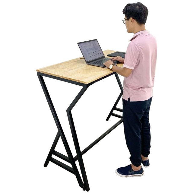 Bàn làm việc đứng SIBA 120x60x105cm gỗ cao su chân sắt lắp ráp STD68026 Bàn làm việc đứng SIBA 120x60x105cm gỗ cao su chân sắt lắp ráp STD68026