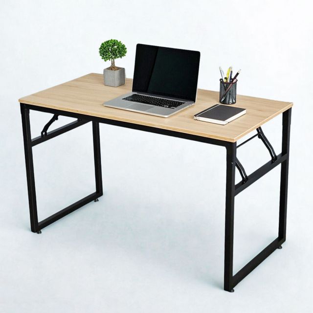Bàn làm việc gỗ Plywood chân sắt gấp gọn 120x60x75cm HOBP021 Bàn làm việc gỗ Plywood chân sắt gấp gọn 120x60x75cm HOBP021