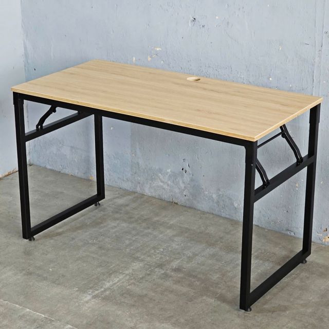 Bàn làm việc gỗ Plywood chân sắt gấp gọn 120x60x75cm HOBP021