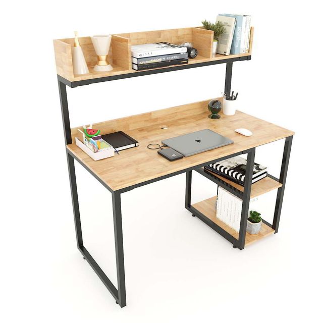 Bàn học gỗ cao su kết hợp kệ sách 120x60x128(cm) FD68045 Bàn học gỗ cao su kết hợp kệ sách 120x60x128(cm) FD68045