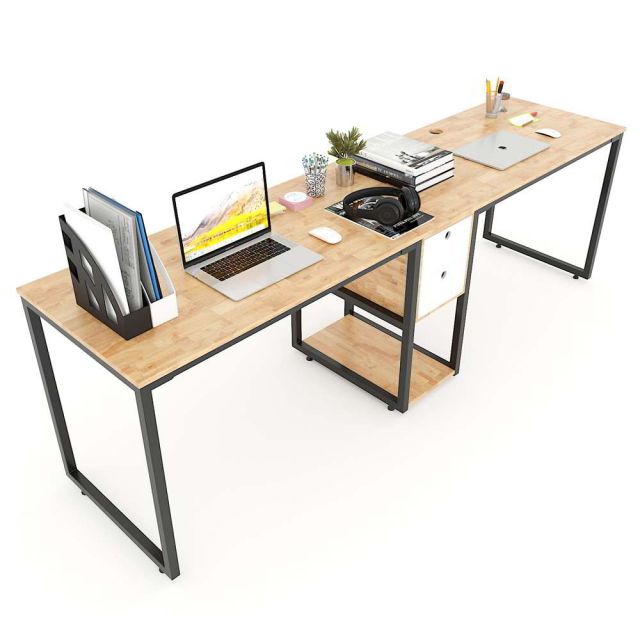 Bàn làm việc 2 người ngồi kết hợp chân tủ 240x120x75cm BD68064 Bàn làm việc 2 người ngồi kết hợp chân tủ 240x120x75cm BD68064