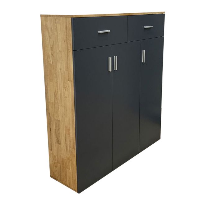 Tủ giày 3 cánh cửa 120x35x134cm gỗ cao su tự nhiên KG68023 Tủ giày 3 cánh cửa 120x35x134cm gỗ cao su tự nhiên KG68023