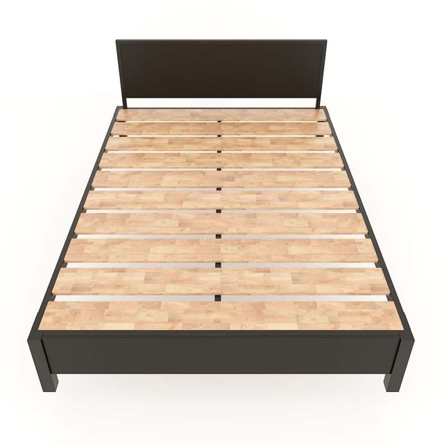 Giường ngủ gỗ cao su khung sắt lắp ráp GN68031