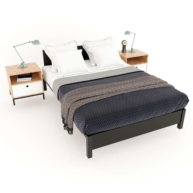 Tủ đầu giường 1 ngăn kéo gỗ cao su 50x45x57cm TDG68032