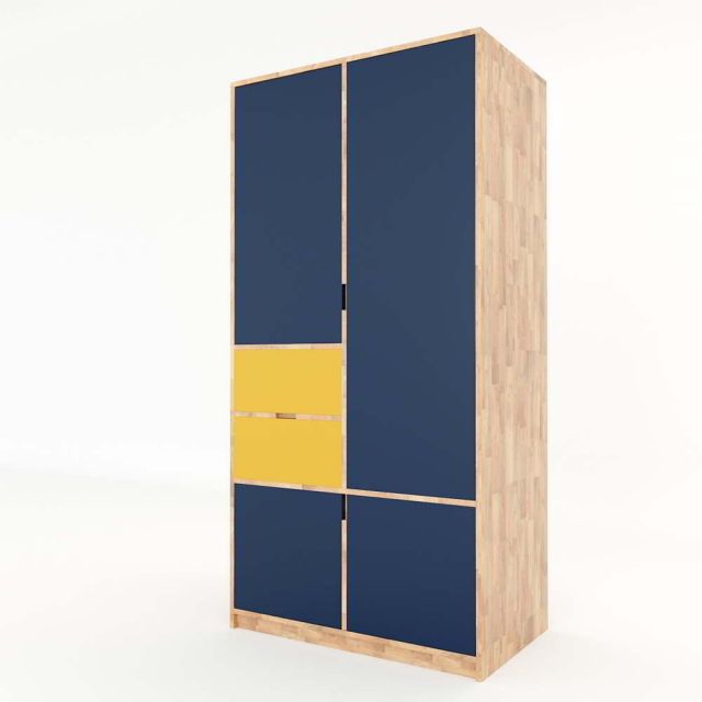 Tủ quần áo gỗ cao su có hộc kéo Tủ quần áo gỗ cao su có hộc kéo