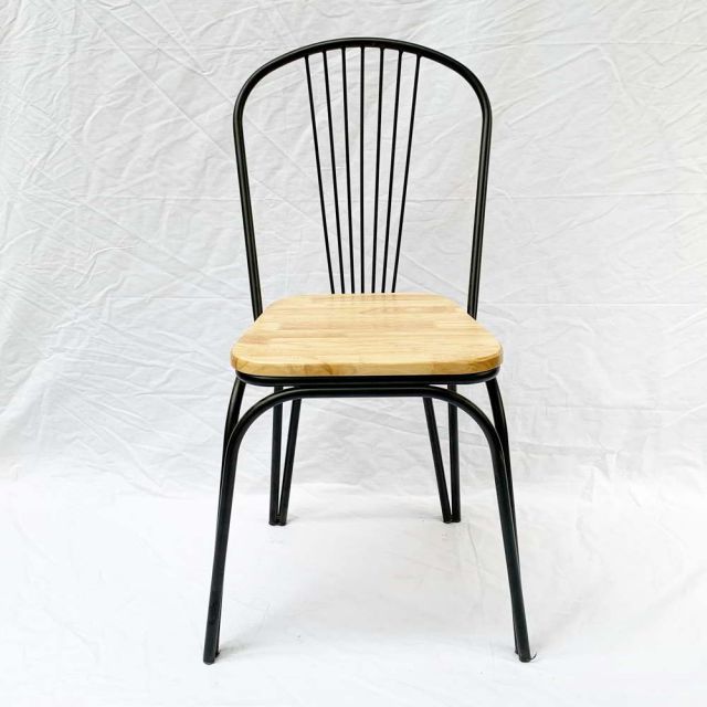 Ghế cafe mặt gỗ lưng tựa bằng sắt sơn tĩnh điện GCF062