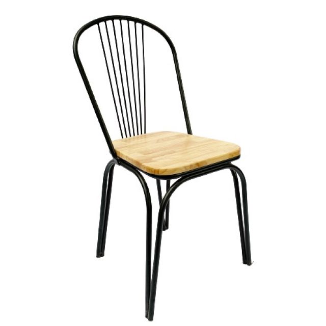 Ghế cafe mặt gỗ lưng tựa bằng sắt sơn tĩnh điện GCF062 Ghế cafe mặt gỗ lưng tựa bằng sắt sơn tĩnh điện GCF062