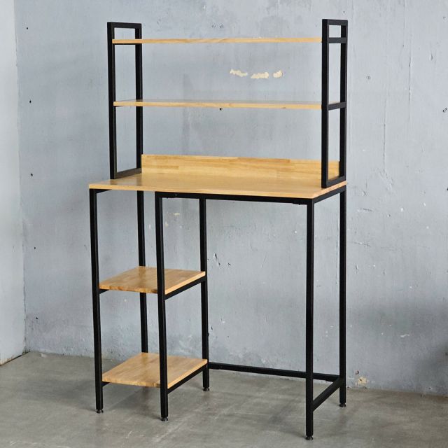Kệ máy 3 tầng giặt gỗ cao su khung sắt KMG68006