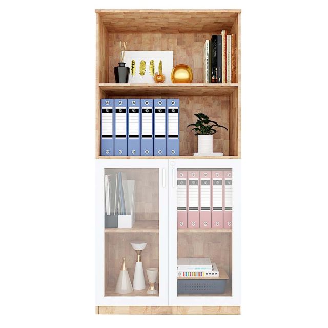Tủ hồ sơ cửa kính 4 tầng 80x40x166cm gỗ cao su THS68039 Tủ hồ sơ cửa kính 4 tầng 80x40x166cm gỗ cao su THS68039