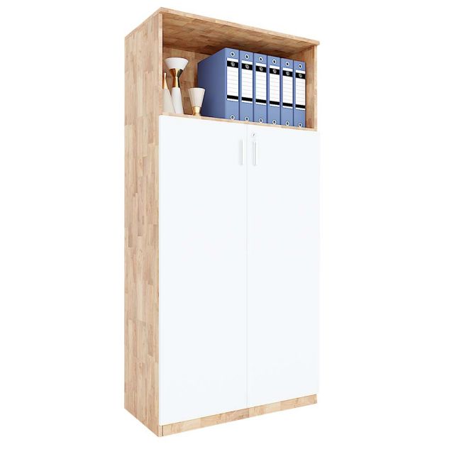 Tủ hồ sơ 2 cánh có khóa 80x40x166cm gỗ cao su THS68040 Tủ hồ sơ 2 cánh có khóa 80x40x166cm gỗ cao su THS68040