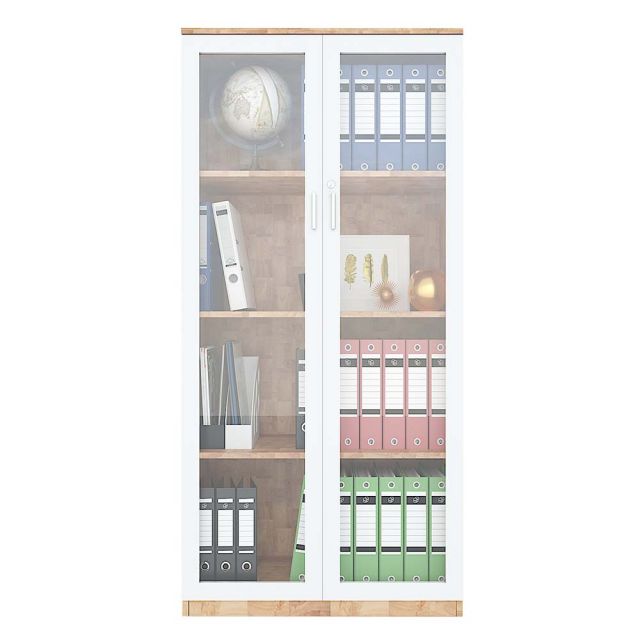 Tủ hồ sơ 4 tầng gỗ cao su cửa kính có khóa THS68042 Tủ hồ sơ 4 tầng gỗ cao su cửa kính có khóa THS68042