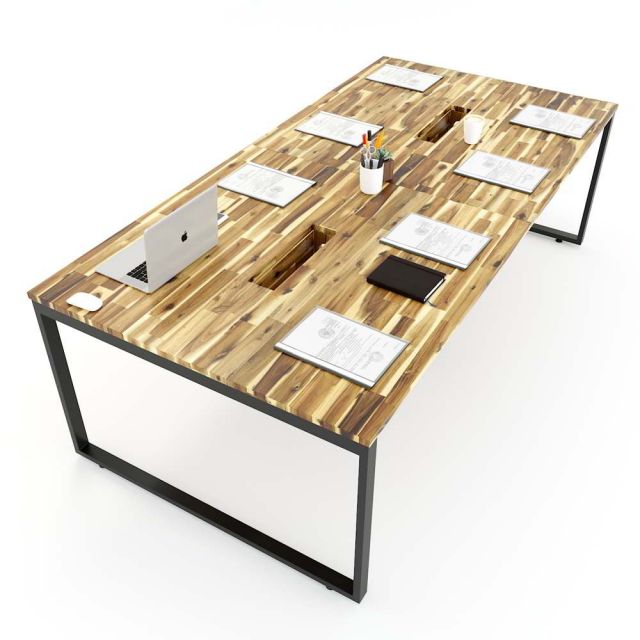 Bàn họp gỗ tràm 120x240cm chân sắt lắp ráp hệ Wooden HBWD010 Bàn họp gỗ tràm 120x240cm chân sắt lắp ráp hệ Wooden HBWD010