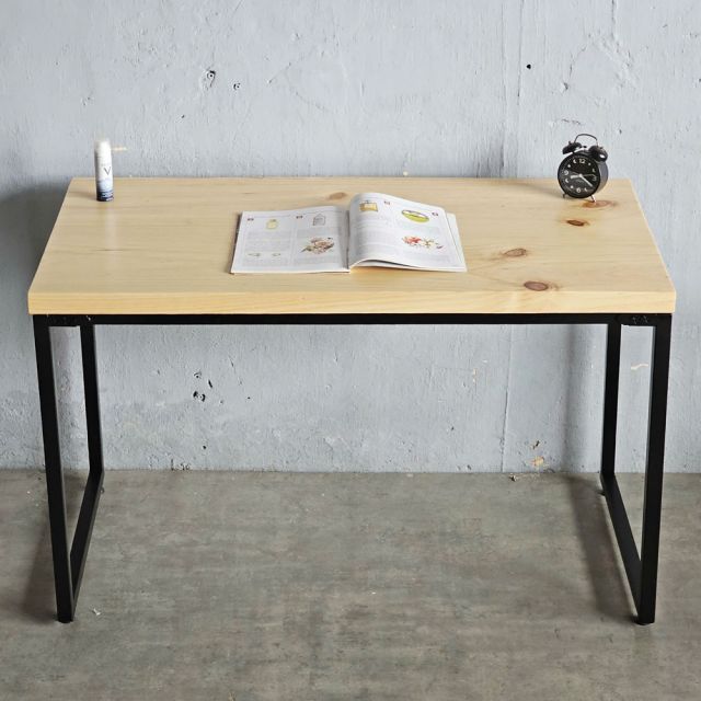 Bàn làm việc 120x60x75cm gỗ thông hệ Minimal chân sắt lắp ráp HB006