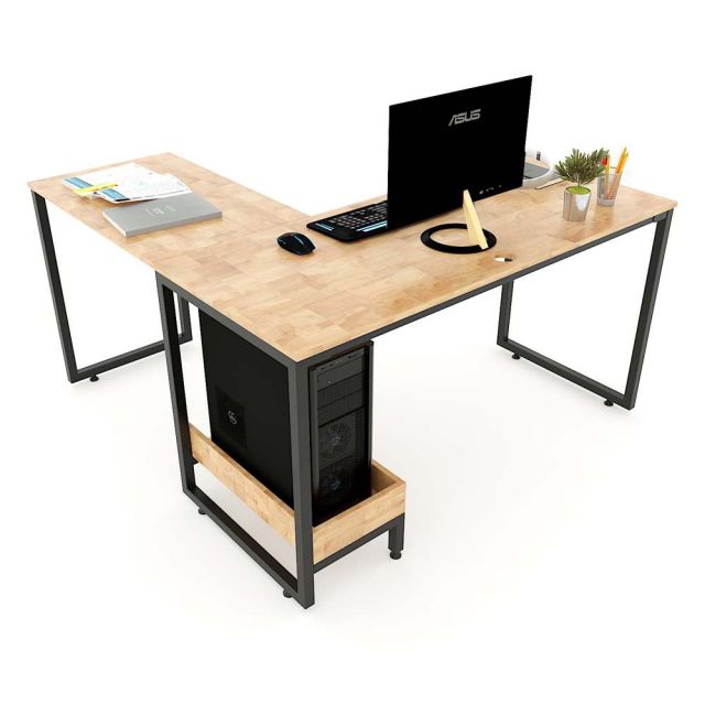 Bàn vi tính góc L 140x140cm gỗ cao su chân sắt lắp ráp COD68046 Bàn vi tính góc L 140x140cm gỗ cao su chân sắt lắp ráp COD68046