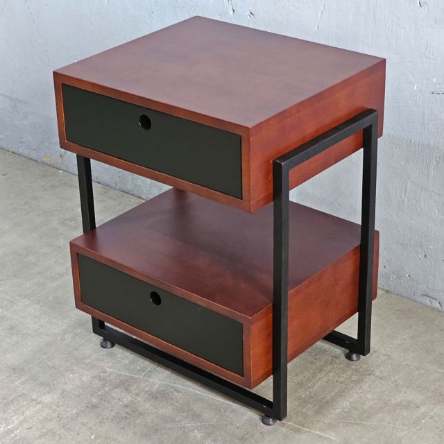 Tủ đầu giường 2 ngăn kéo gỗ cao su 40x45x59cm TDG68033