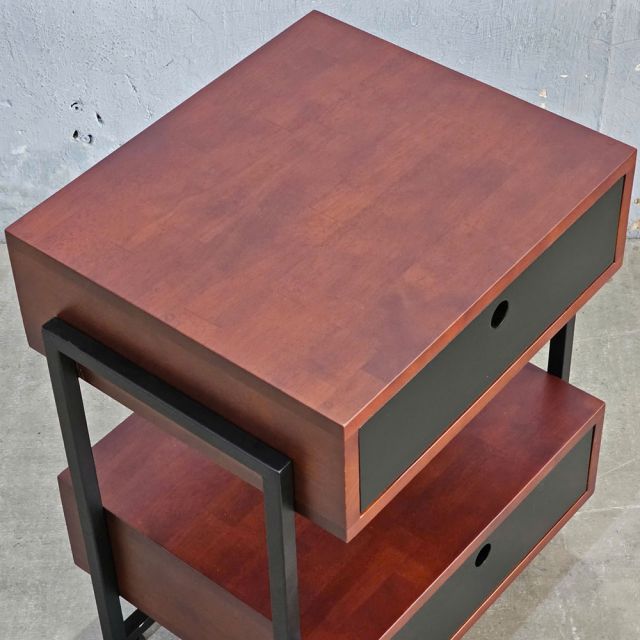 Tủ đầu giường 2 ngăn kéo gỗ cao su 40x45x59cm TDG68033