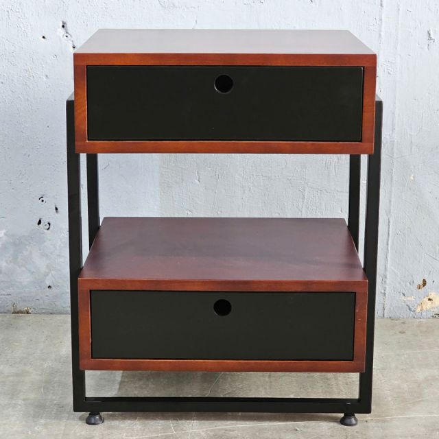 Tủ đầu giường 2 ngăn kéo gỗ cao su 40x45x59cm TDG68033