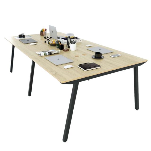 Bàn cụm 4 chỗ ngồi 240x120cm gỗ Plywood hệ PLY chân lắp ráp HBPL012 Bàn cụm 4 chỗ ngồi 240x120cm gỗ Plywood hệ PLY chân lắp ráp HBPL012
