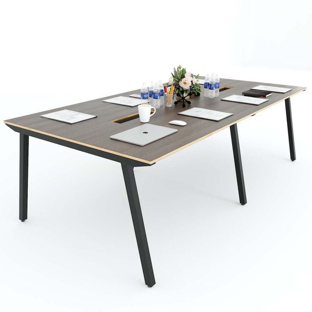 Bàn họp 240x120cm gỗ plywood hệ PLY chân sắt lắp ráp HBPL010 Bàn họp 240x120cm gỗ plywood hệ PLY chân sắt lắp ráp HBPL010