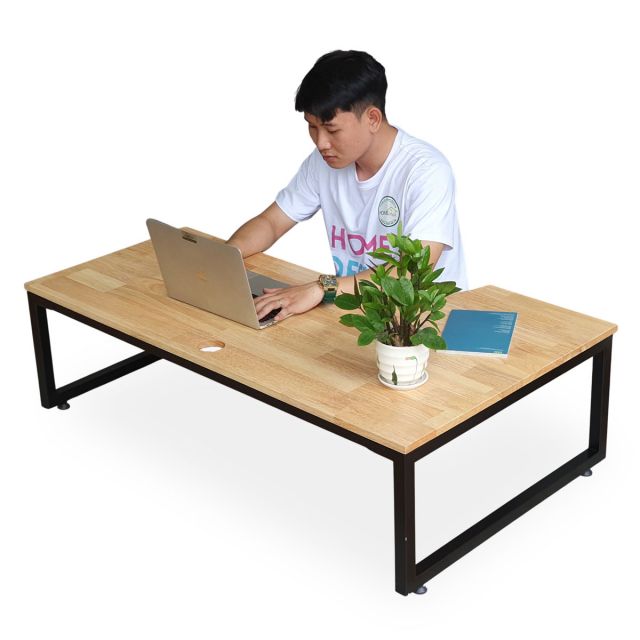 Bàn ngồi bệt mặt khuyết gỗ cao su chân sắt lắp ráp SPD68154 Bàn ngồi bệt mặt khuyết gỗ cao su chân sắt lắp ráp SPD68154