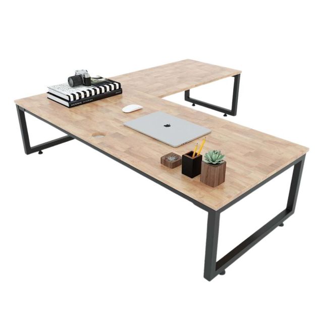 Bàn ngồi bệt góc L 140x140cm gỗ cao su chân sắt CD68013 Bàn ngồi bệt góc L 140x140cm gỗ cao su chân sắt CD68013