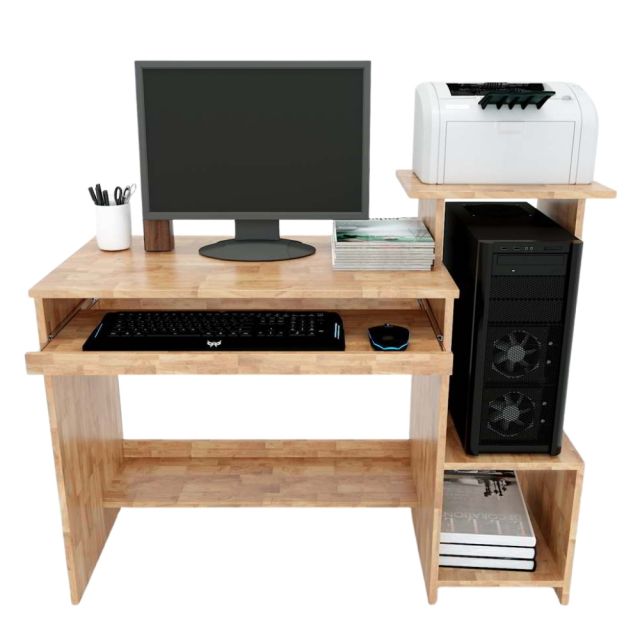 Bàn vi tính kết hợp kệ để máy in gỗ cao su COD68048 Bàn vi tính kết hợp kệ để máy in gỗ cao su COD68048