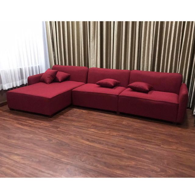 Ghế sofa góc chữ L màu đỏ - 300x80x90 (cm) SFL68019