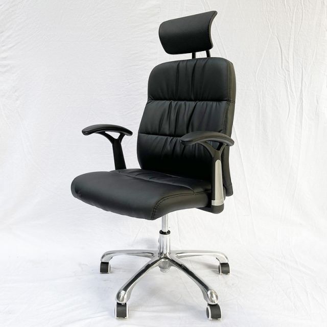 Ghế văn phòng ngả lưng nệm simili màu đen MF9393D