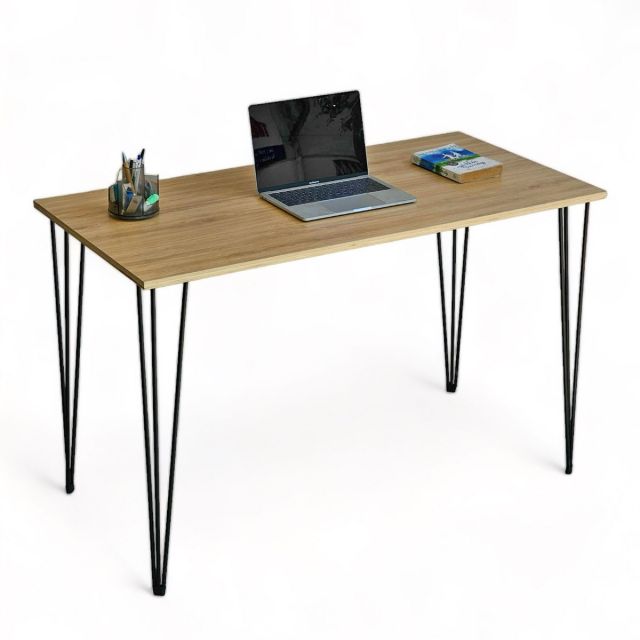 Bàn làm việc 120x60cm gỗ Plywood chân sắt hairpin HOBP027 Bàn làm việc 120x60cm gỗ Plywood chân sắt hairpin HOBP027
