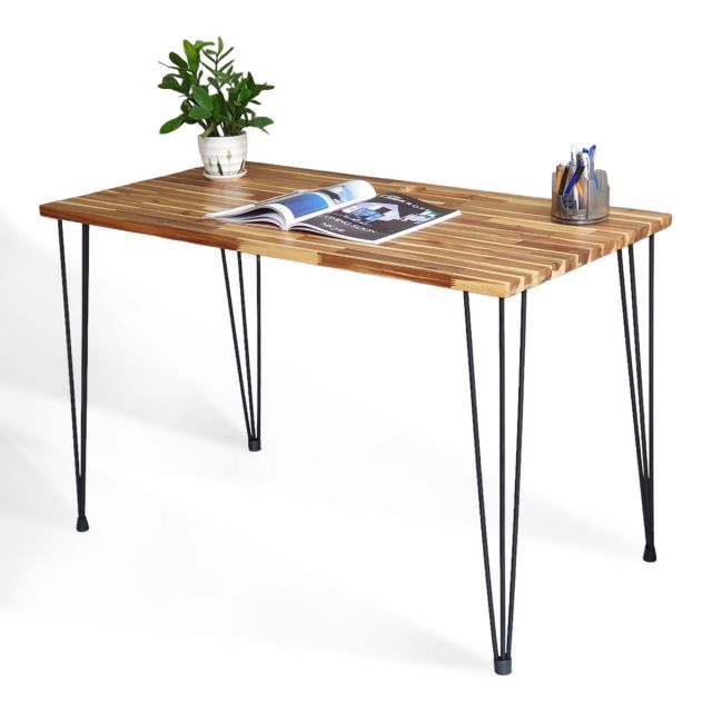 Bàn làm việc 120x60cm gỗ tràm chân sắt hairpin hệ Wooden HBWD024 Bàn làm việc 120x60cm gỗ tràm chân sắt hairpin hệ Wooden HBWD024