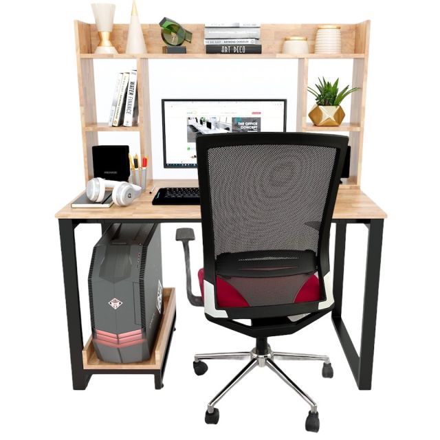 Combo Bàn Kết Hợp Kệ Và Ghế Văn Phòng Chân Xoay CB68098 Combo Bàn Kết Hợp Kệ Và Ghế Văn Phòng Chân Xoay CB68098