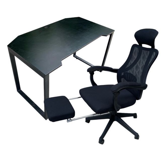 Combo Bàn Game Mặt Khuyết Và Ghế Tựa Đầu Có Gác Chân CBG68004