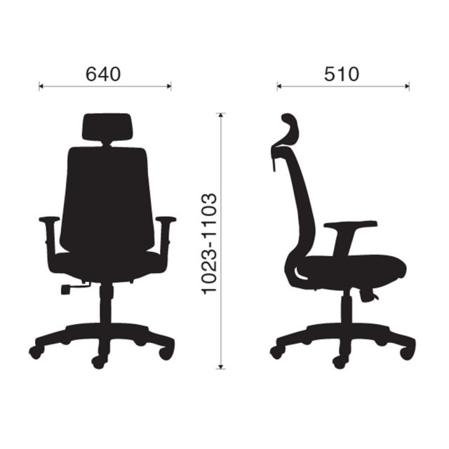 Ghế văn phòng có tựa đầu tay rời chân nhựa HOM1080-02
