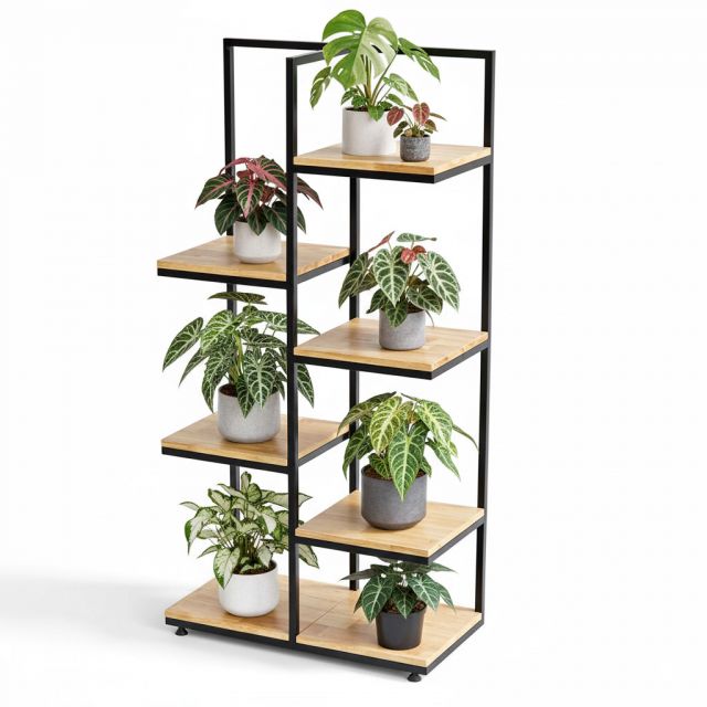 Kệ trưng kiểng lá 70x35x140cm gỗ cao su KTB68088 Kệ trưng kiểng lá 70x35x140cm gỗ cao su KTB68088