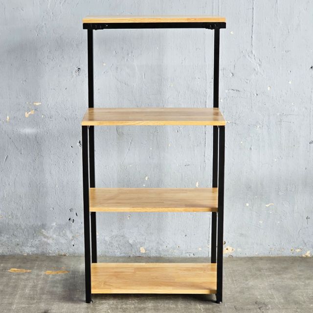 Kệ vi sóng gỗ cao su khung sắt KVS68005